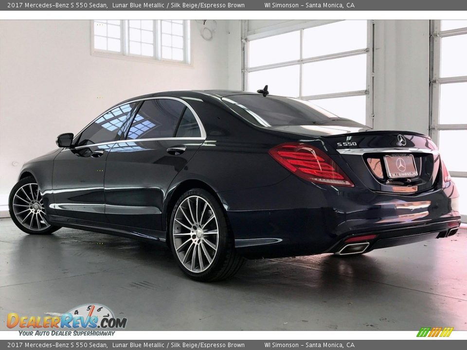 2017 Mercedes-Benz S 550 Sedan Lunar Blue Metallic / Silk Beige/Espresso Brown Photo #10