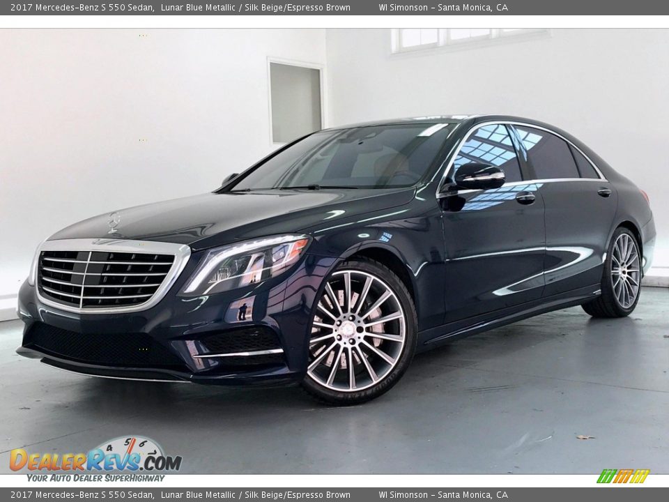 2017 Mercedes-Benz S 550 Sedan Lunar Blue Metallic / Silk Beige/Espresso Brown Photo #12
