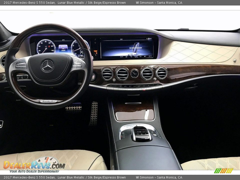 2017 Mercedes-Benz S 550 Sedan Lunar Blue Metallic / Silk Beige/Espresso Brown Photo #17