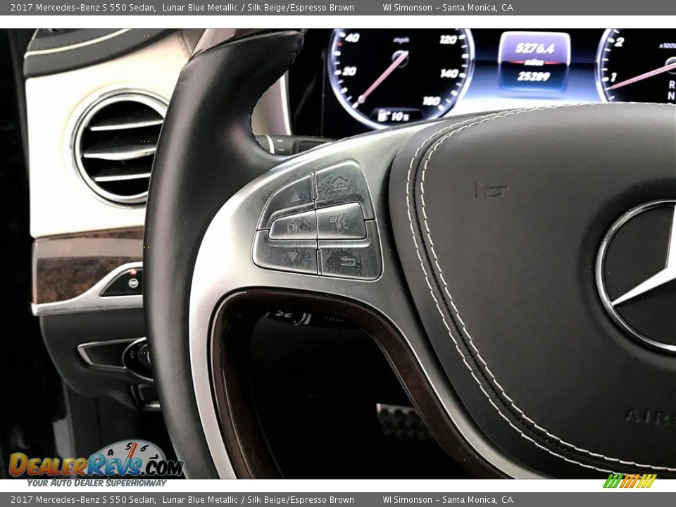 2017 Mercedes-Benz S 550 Sedan Lunar Blue Metallic / Silk Beige/Espresso Brown Photo #18