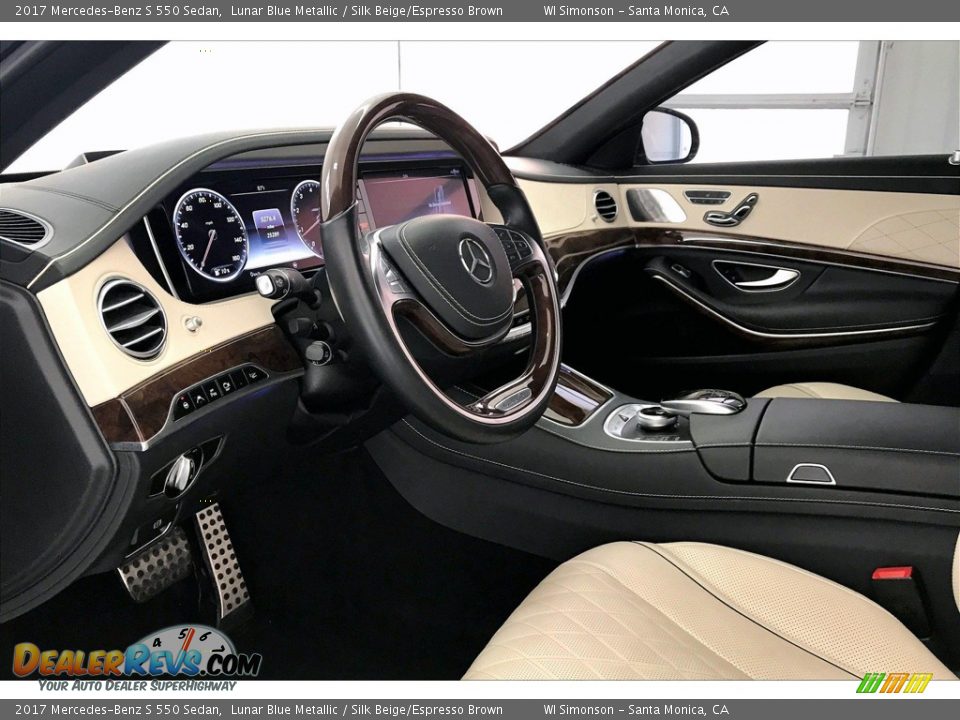 2017 Mercedes-Benz S 550 Sedan Lunar Blue Metallic / Silk Beige/Espresso Brown Photo #22