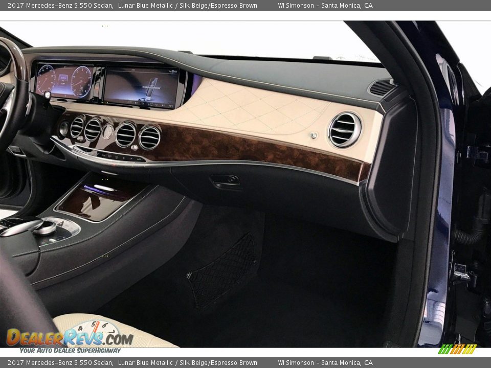 2017 Mercedes-Benz S 550 Sedan Lunar Blue Metallic / Silk Beige/Espresso Brown Photo #28