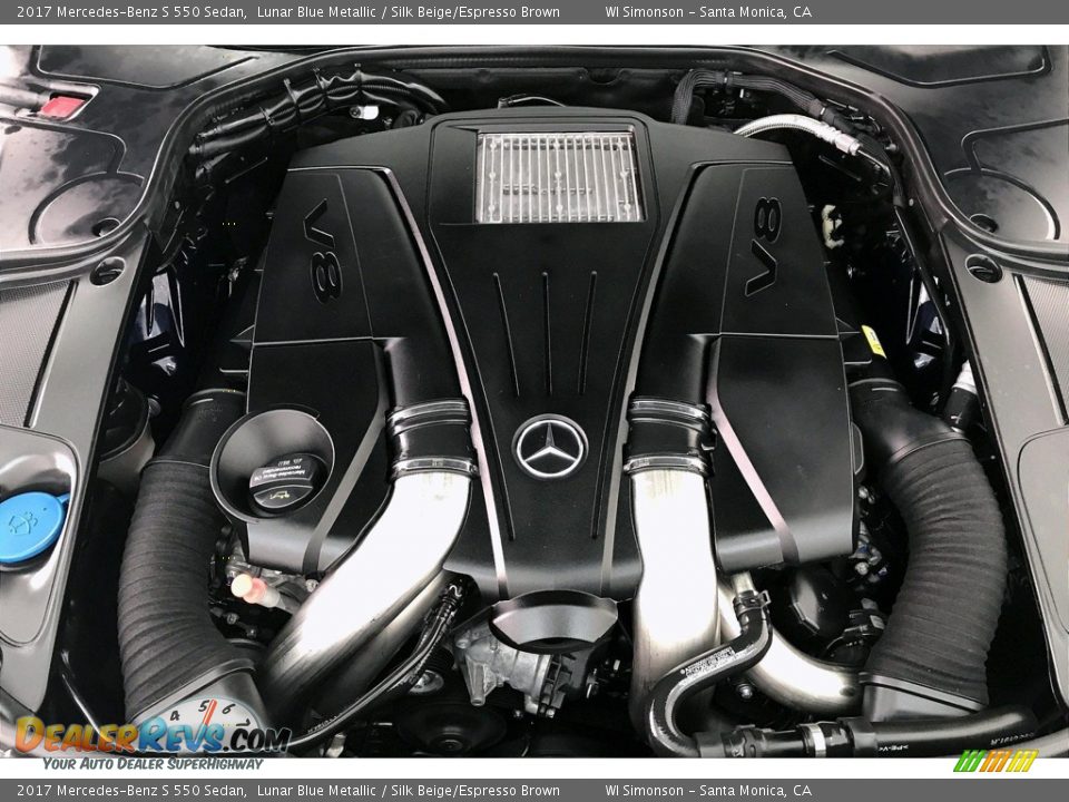 2017 Mercedes-Benz S 550 Sedan Lunar Blue Metallic / Silk Beige/Espresso Brown Photo #31