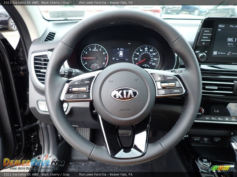 2021 Kia Seltos EX AWD Black Cherry / Gray Photo #17