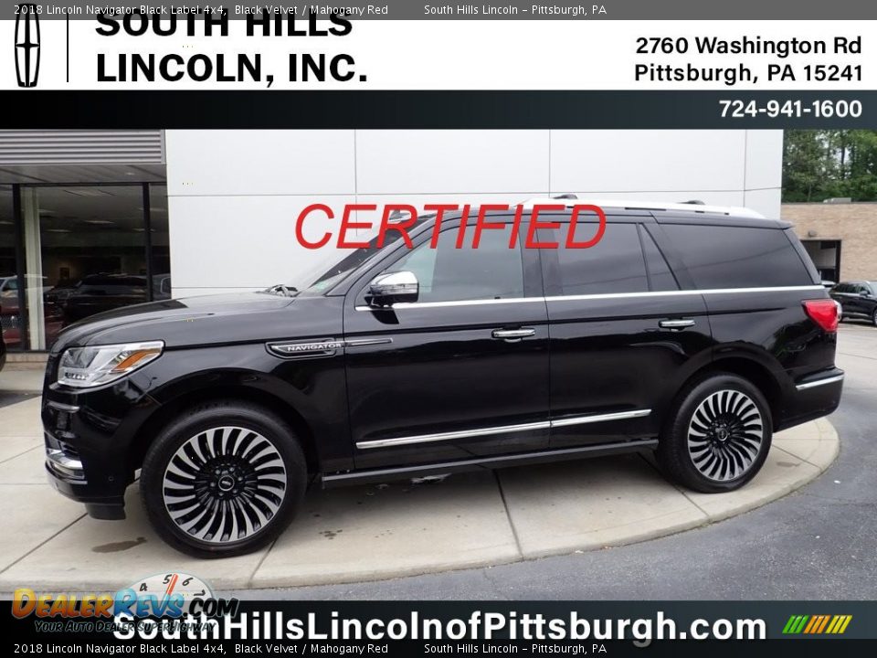 2018 Lincoln Navigator Black Label 4x4 Black Velvet / Mahogany Red Photo #1