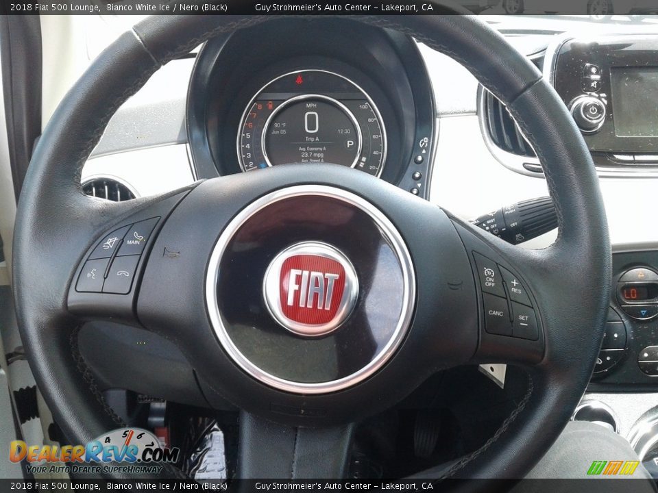 2018 Fiat 500 Lounge Bianco White Ice / Nero (Black) Photo #17