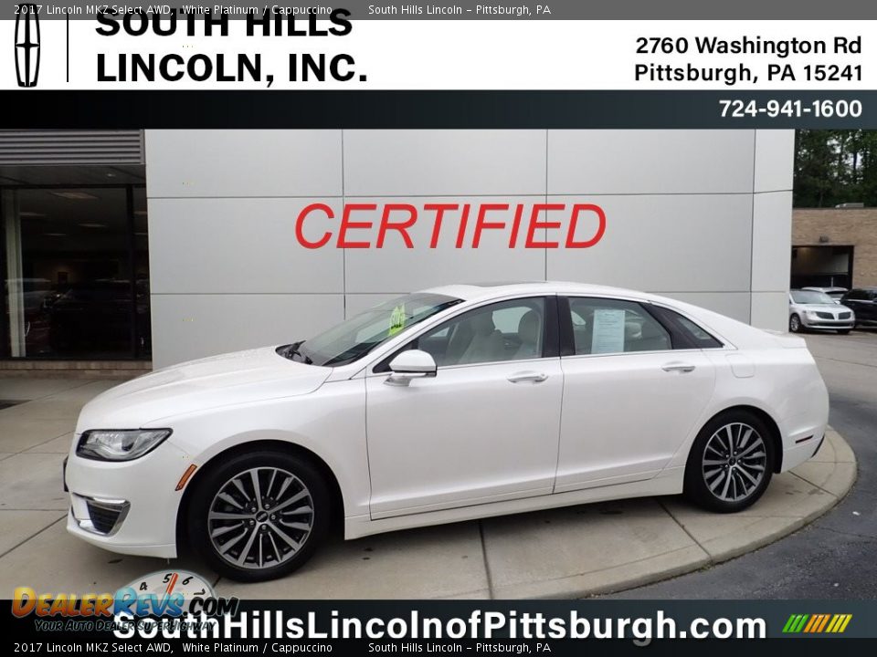 2017 Lincoln MKZ Select AWD White Platinum / Cappuccino Photo #1