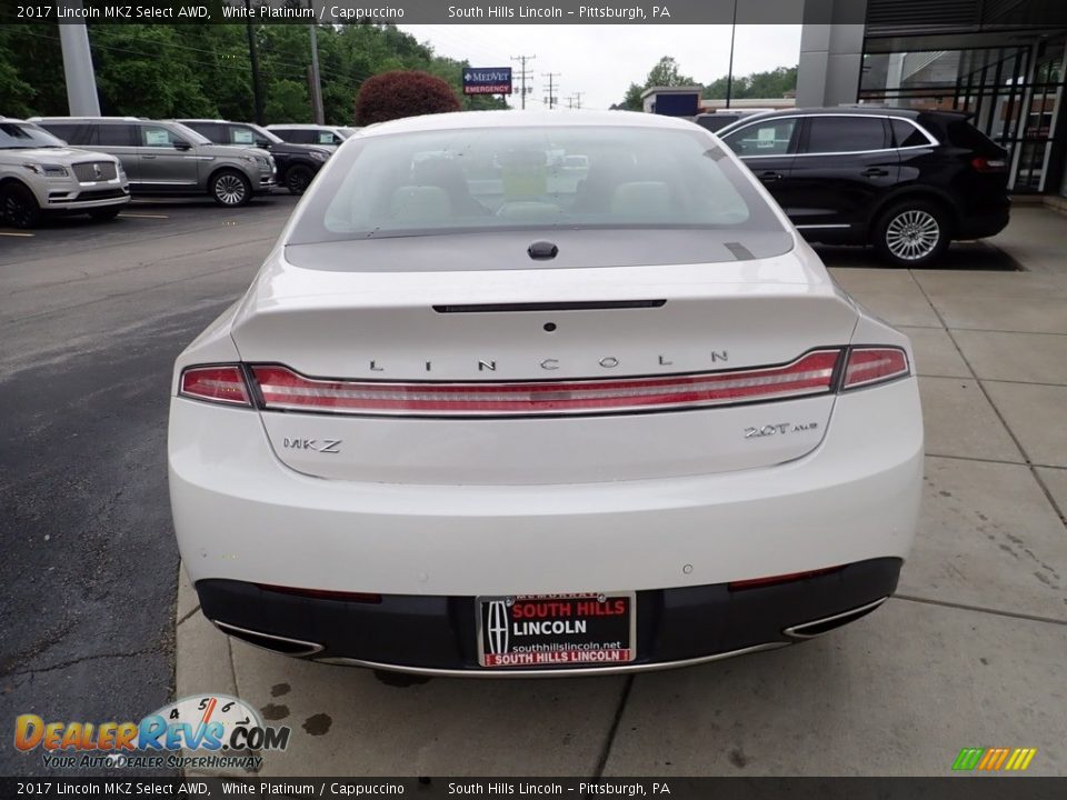 2017 Lincoln MKZ Select AWD White Platinum / Cappuccino Photo #4