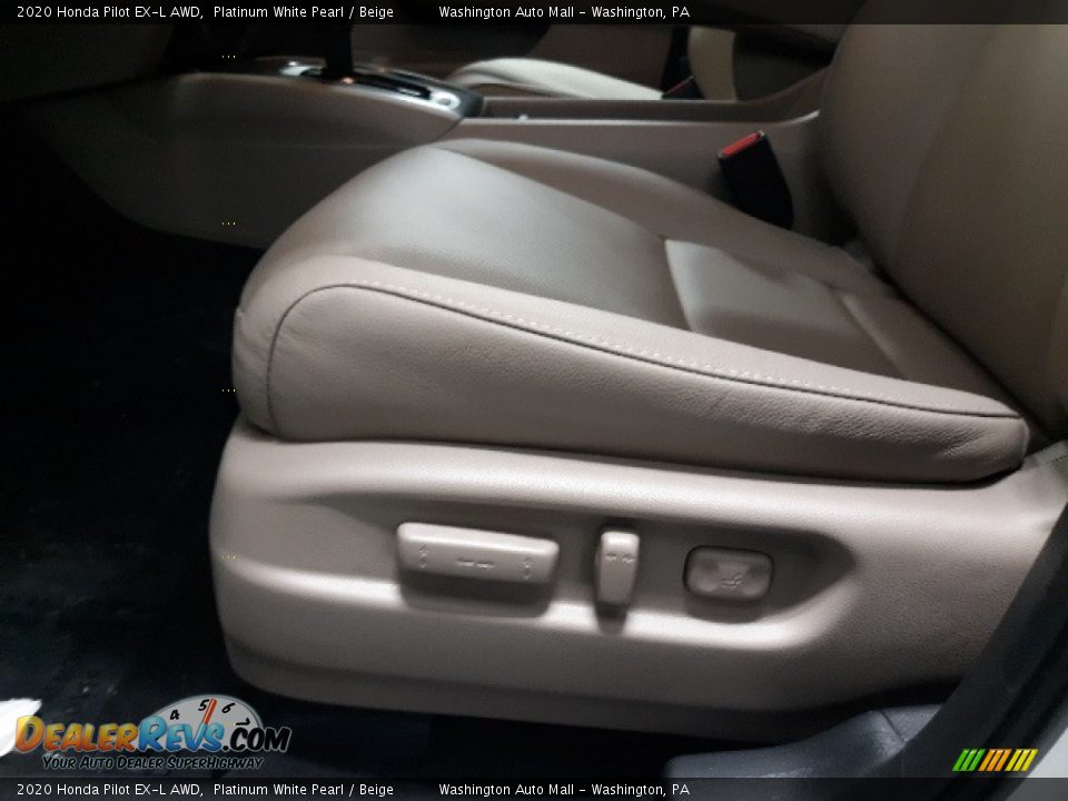 2020 Honda Pilot EX-L AWD Platinum White Pearl / Beige Photo #22