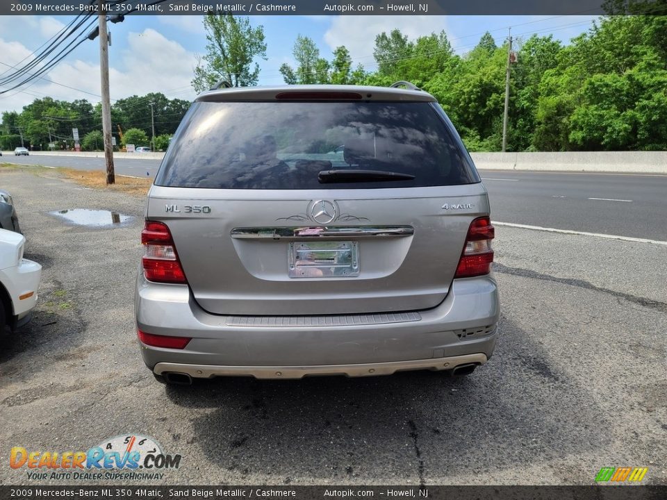 2009 Mercedes-Benz ML 350 4Matic Sand Beige Metallic / Cashmere Photo #7