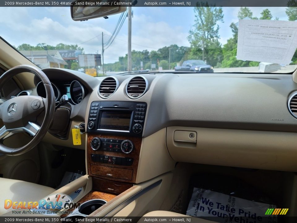 2009 Mercedes-Benz ML 350 4Matic Sand Beige Metallic / Cashmere Photo #15