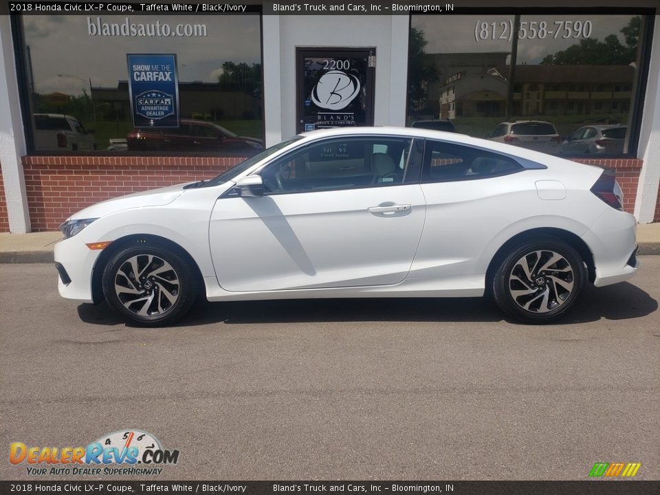 2018 Honda Civic LX-P Coupe Taffeta White / Black/Ivory Photo #1