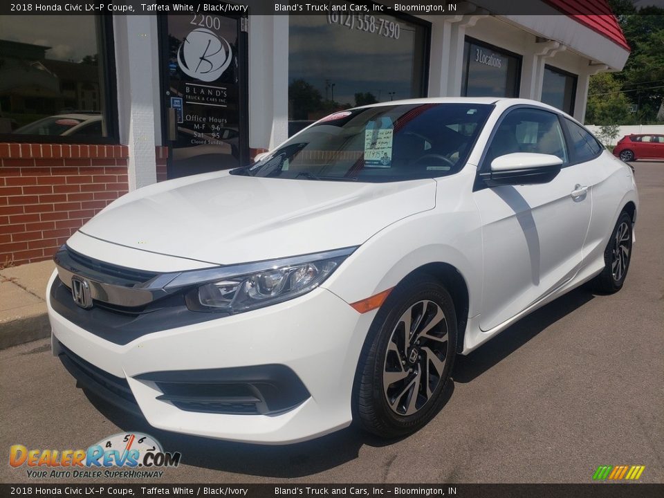 2018 Honda Civic LX-P Coupe Taffeta White / Black/Ivory Photo #2