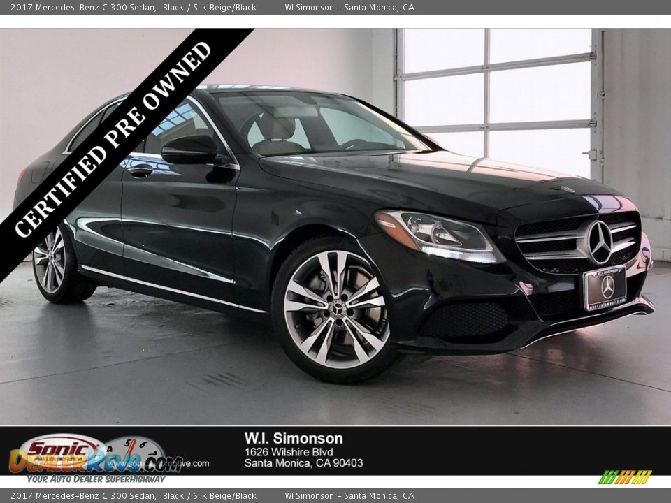 2017 Mercedes-Benz C 300 Sedan Black / Silk Beige/Black Photo #1