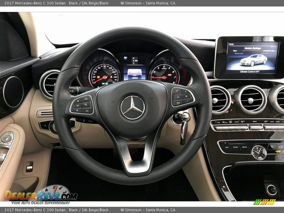 2017 Mercedes-Benz C 300 Sedan Black / Silk Beige/Black Photo #4