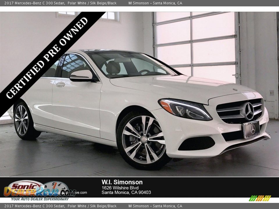 2017 Mercedes-Benz C 300 Sedan Polar White / Silk Beige/Black Photo #1