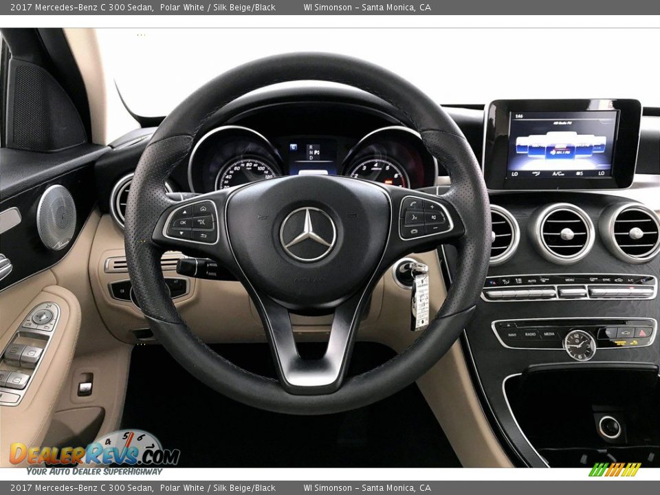 2017 Mercedes-Benz C 300 Sedan Polar White / Silk Beige/Black Photo #4