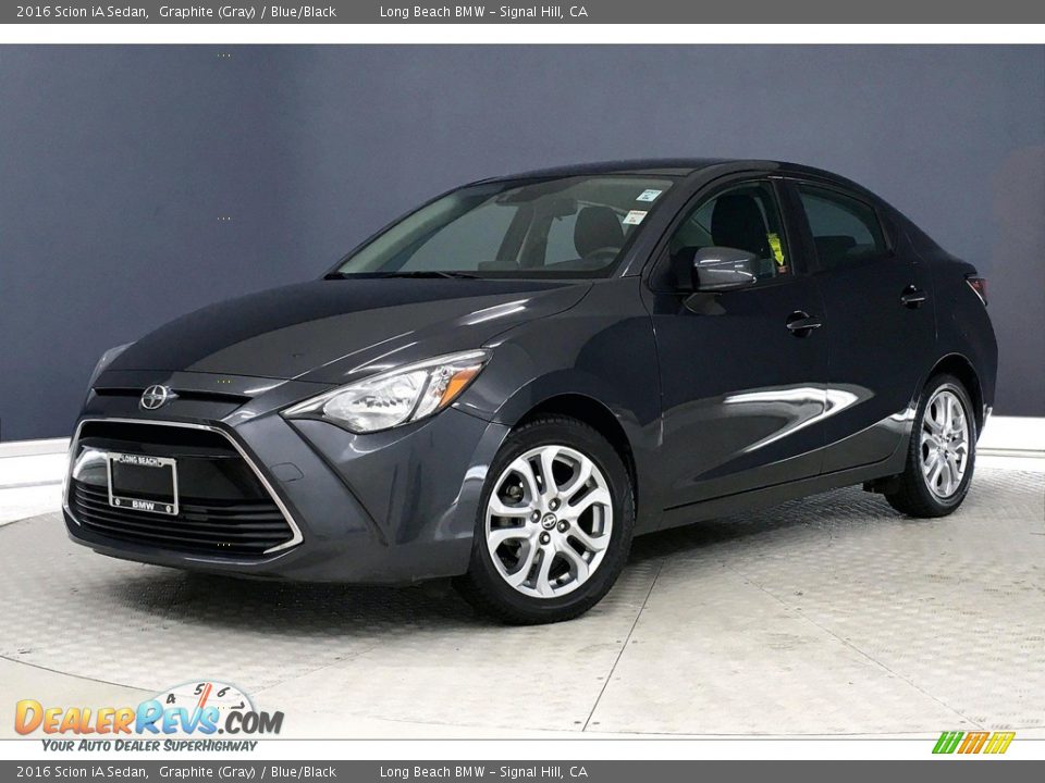 2016 Scion iA Sedan Graphite (Gray) / Blue/Black Photo #12