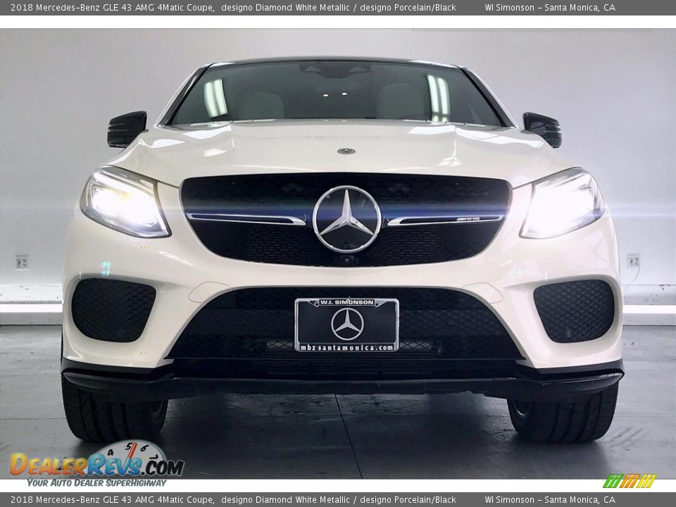 2018 Mercedes-Benz GLE 43 AMG 4Matic Coupe designo Diamond White Metallic / designo Porcelain/Black Photo #2