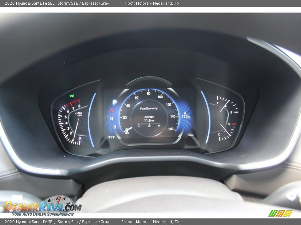 2020 Hyundai Santa Fe SEL Stormy Sea / Espresso/Gray Photo #13
