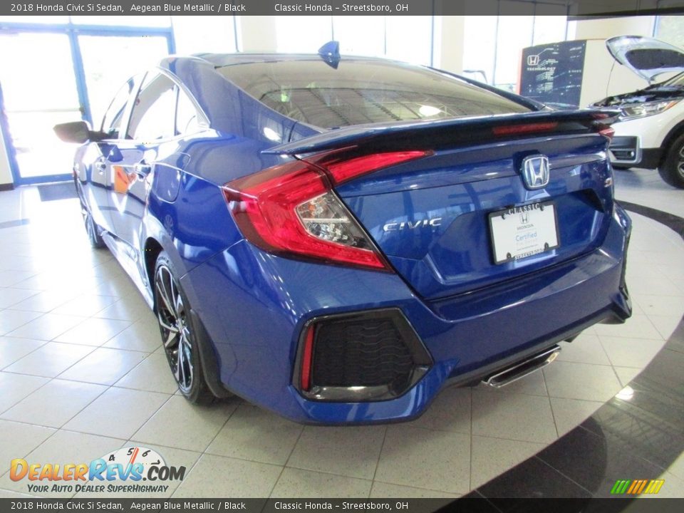 2018 Honda Civic Si Sedan Aegean Blue Metallic / Black Photo #3