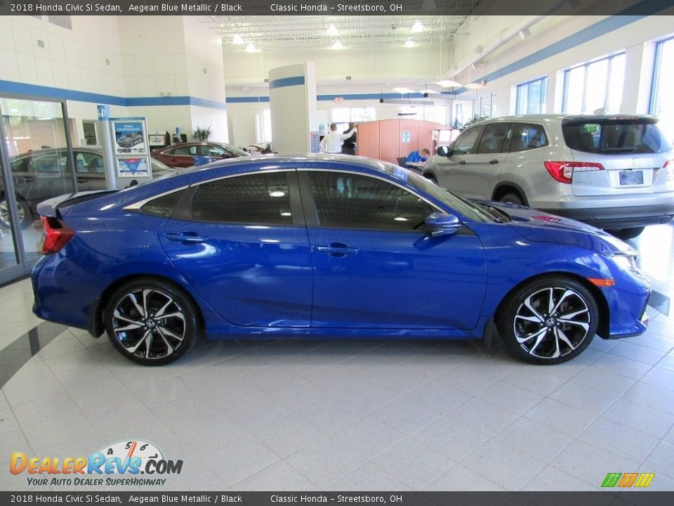 2018 Honda Civic Si Sedan Aegean Blue Metallic / Black Photo #5