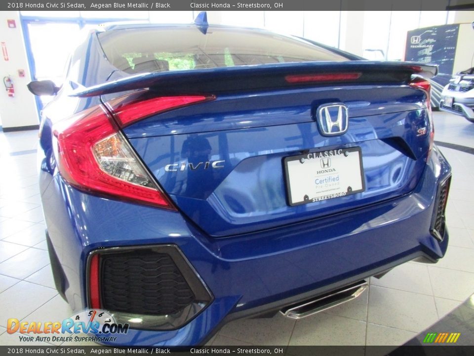 2018 Honda Civic Si Sedan Aegean Blue Metallic / Black Photo #9