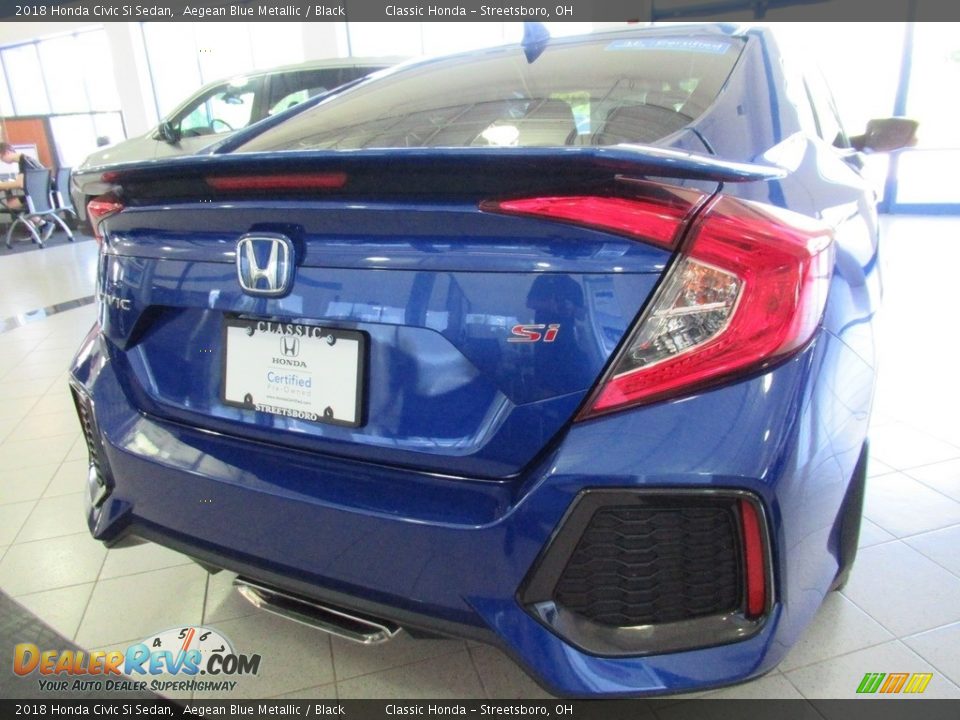 2018 Honda Civic Si Sedan Aegean Blue Metallic / Black Photo #10