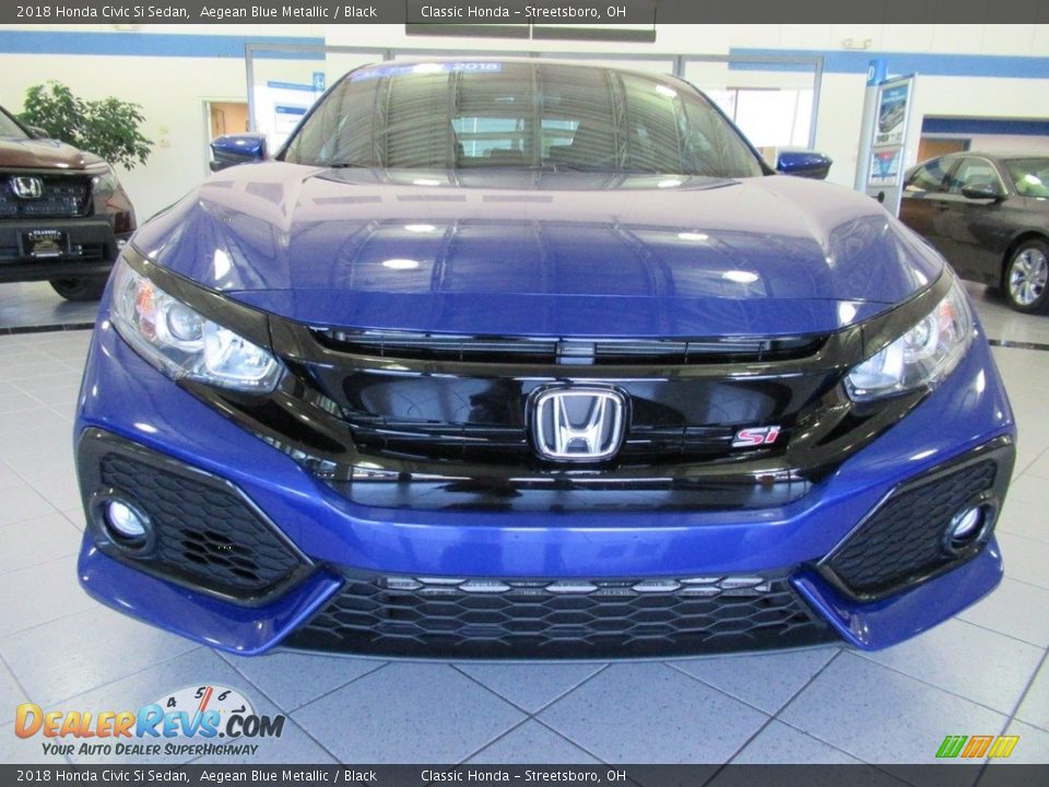 2018 Honda Civic Si Sedan Aegean Blue Metallic / Black Photo #13