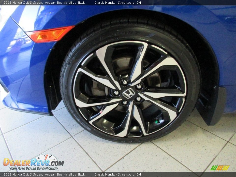 2018 Honda Civic Si Sedan Aegean Blue Metallic / Black Photo #35