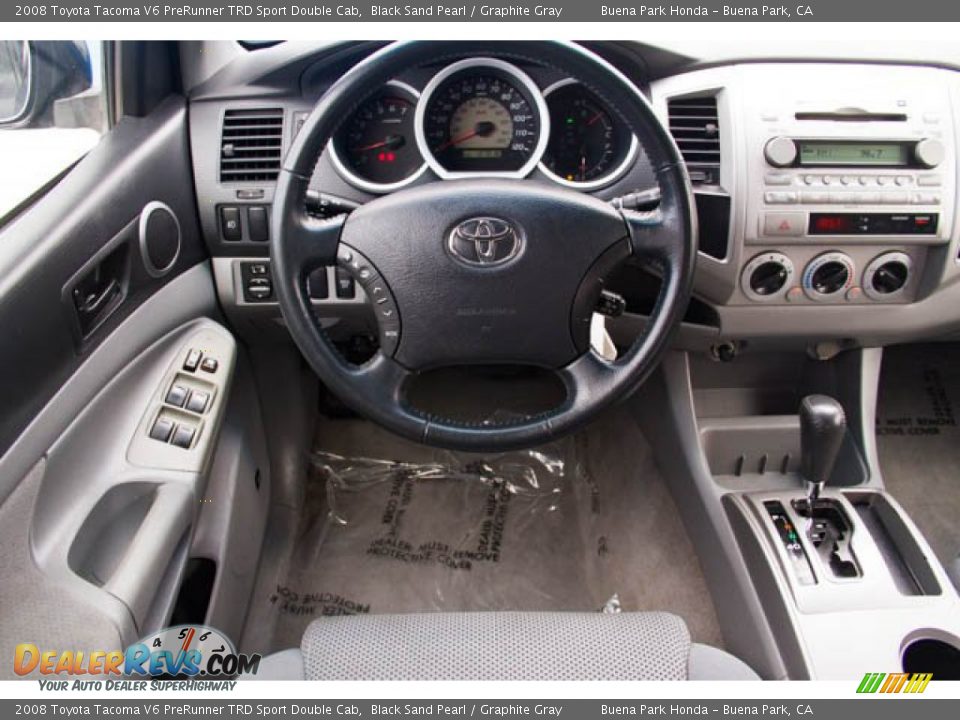 2008 Toyota Tacoma V6 PreRunner TRD Sport Double Cab Black Sand Pearl / Graphite Gray Photo #5
