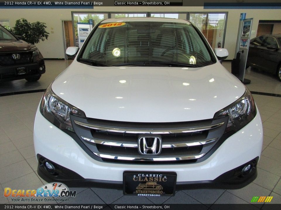 2012 Honda CR-V EX 4WD White Diamond Pearl / Beige Photo #2