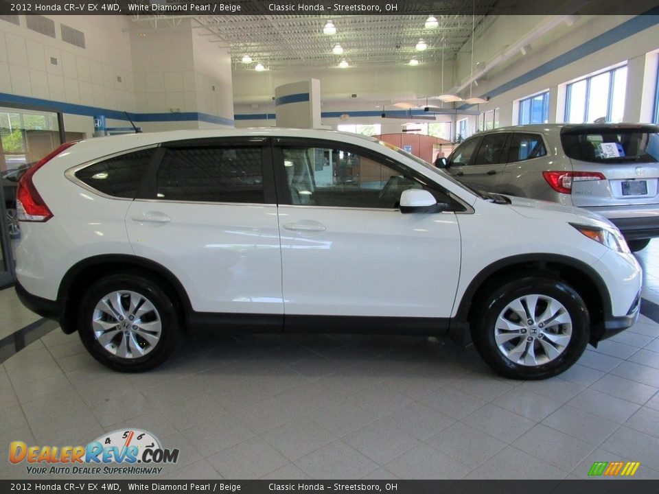 2012 Honda CR-V EX 4WD White Diamond Pearl / Beige Photo #4
