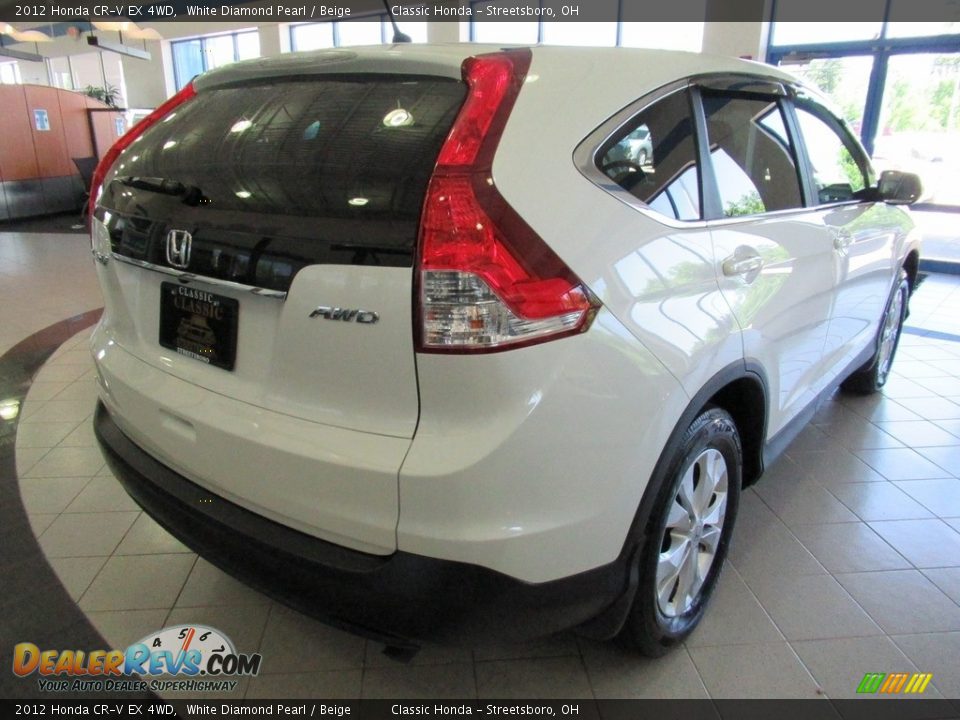 2012 Honda CR-V EX 4WD White Diamond Pearl / Beige Photo #7