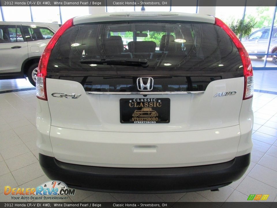2012 Honda CR-V EX 4WD White Diamond Pearl / Beige Photo #8