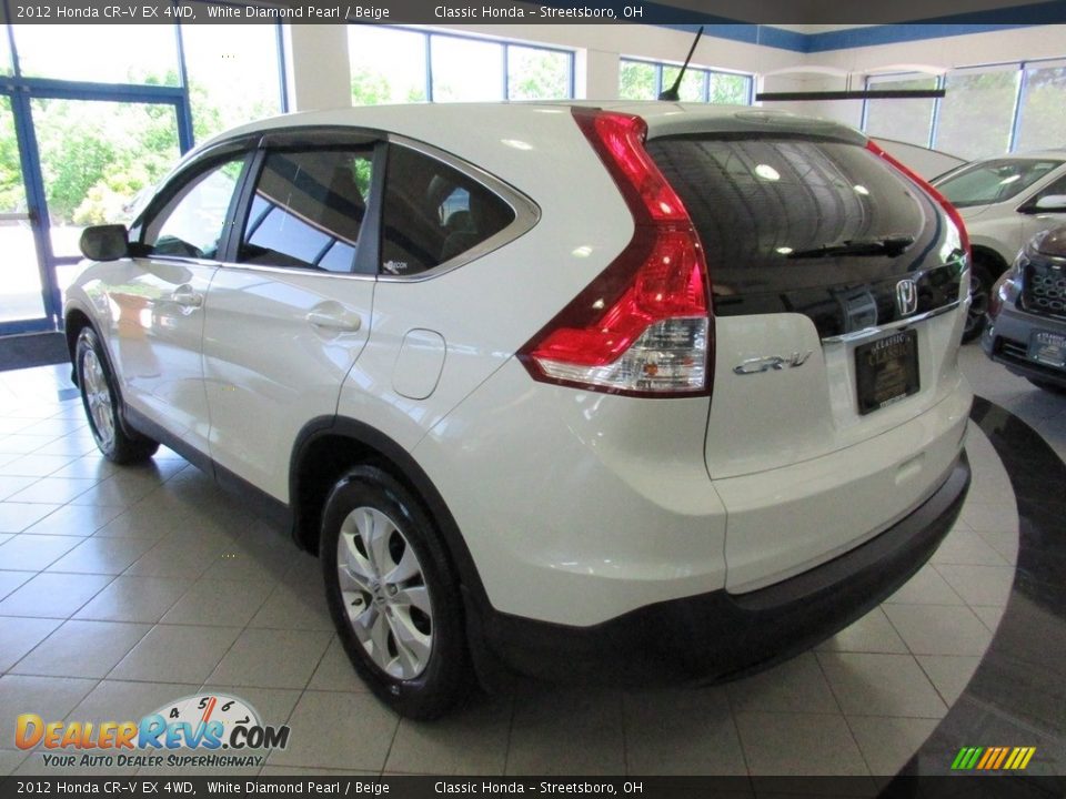 2012 Honda CR-V EX 4WD White Diamond Pearl / Beige Photo #9