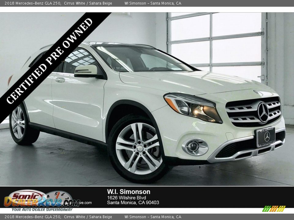 2018 Mercedes-Benz GLA 250 Cirrus White / Sahara Beige Photo #1