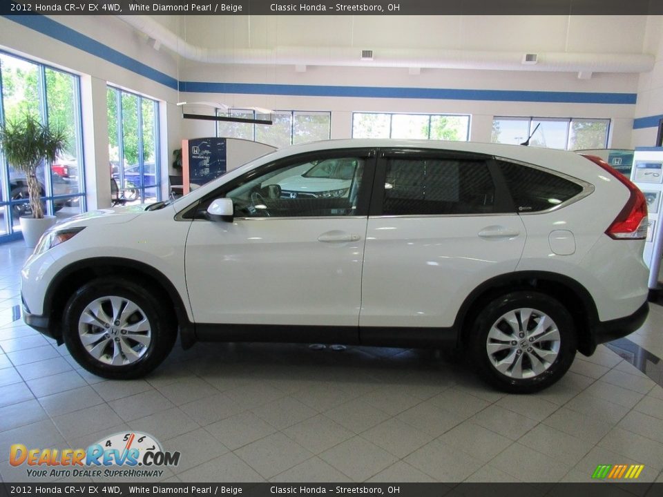 2012 Honda CR-V EX 4WD White Diamond Pearl / Beige Photo #10
