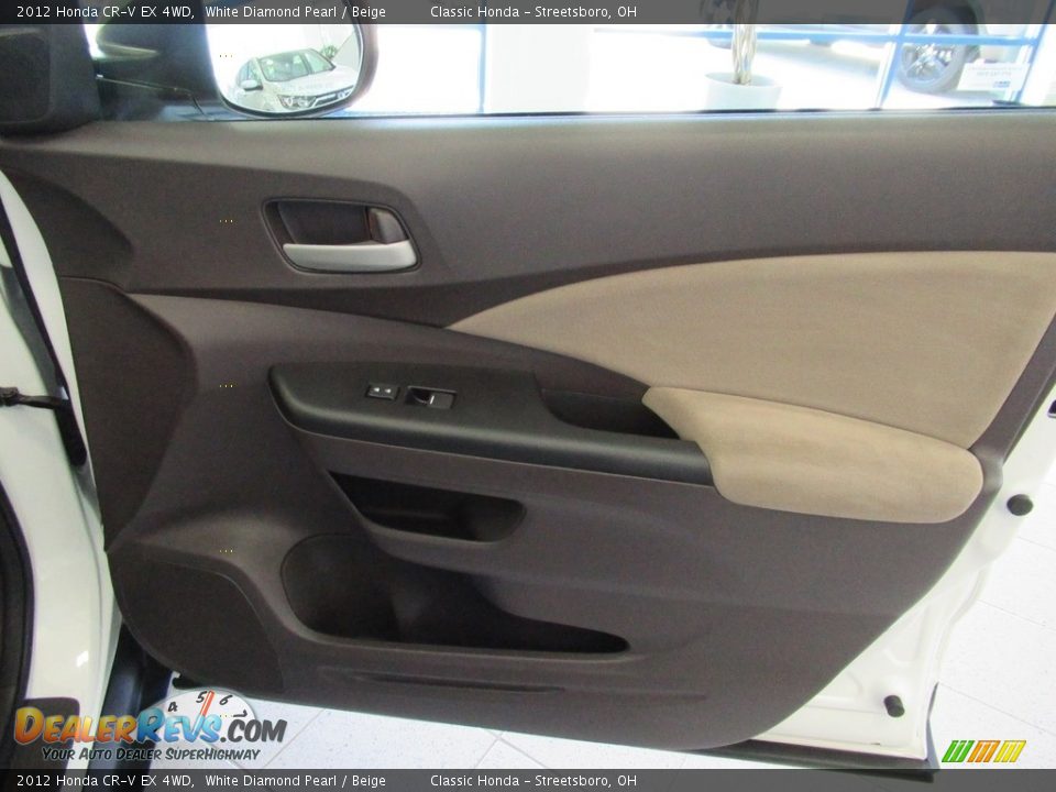 2012 Honda CR-V EX 4WD White Diamond Pearl / Beige Photo #14