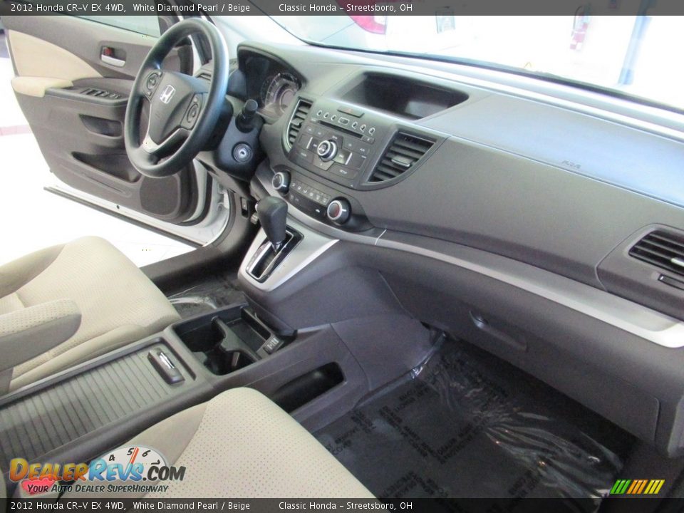 2012 Honda CR-V EX 4WD White Diamond Pearl / Beige Photo #15