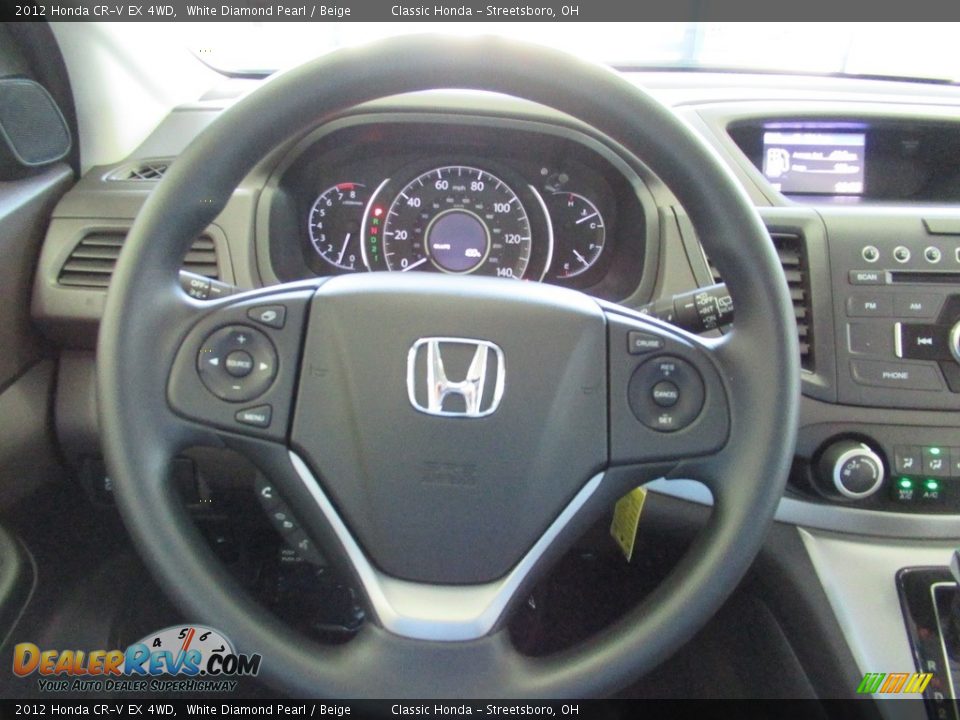 2012 Honda CR-V EX 4WD White Diamond Pearl / Beige Photo #30