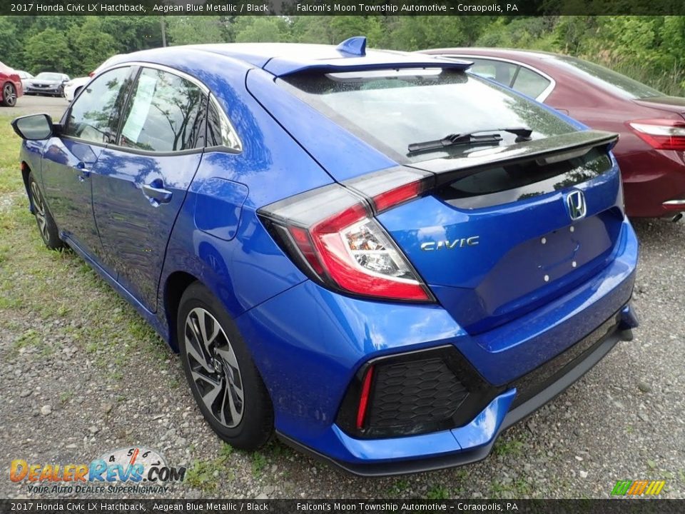 2017 Honda Civic LX Hatchback Aegean Blue Metallic / Black Photo #2