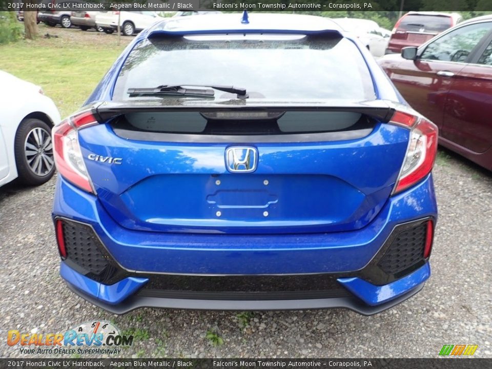 2017 Honda Civic LX Hatchback Aegean Blue Metallic / Black Photo #3