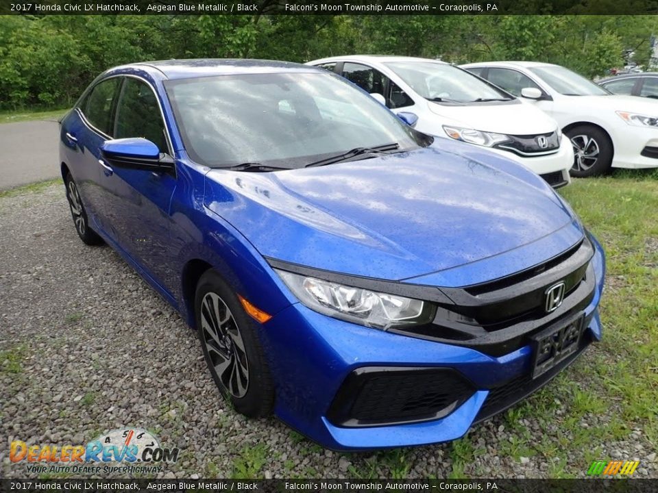 2017 Honda Civic LX Hatchback Aegean Blue Metallic / Black Photo #5