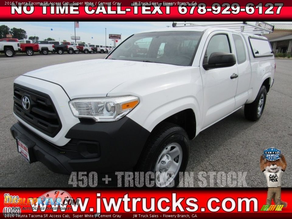 2016 Toyota Tacoma SR Access Cab Super White / Cement Gray Photo #1