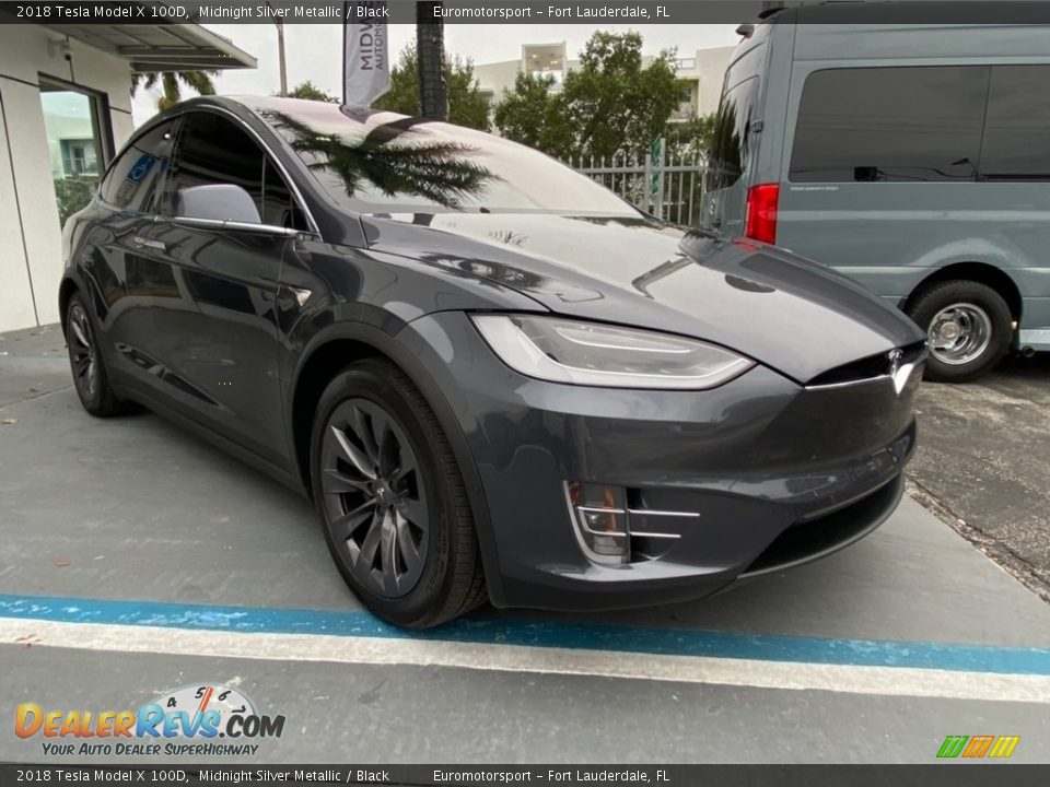 2018 Tesla Model X 100D Midnight Silver Metallic / Black Photo #1