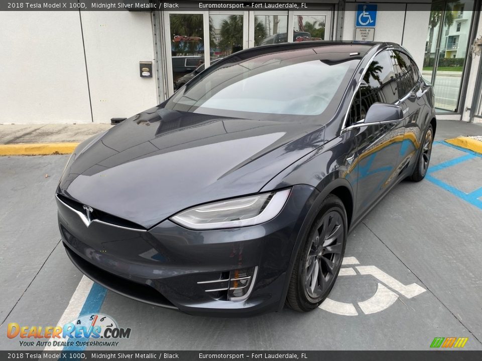 2018 Tesla Model X 100D Midnight Silver Metallic / Black Photo #3