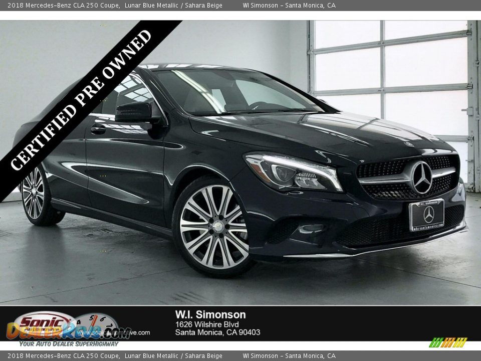2018 Mercedes-Benz CLA 250 Coupe Lunar Blue Metallic / Sahara Beige Photo #1