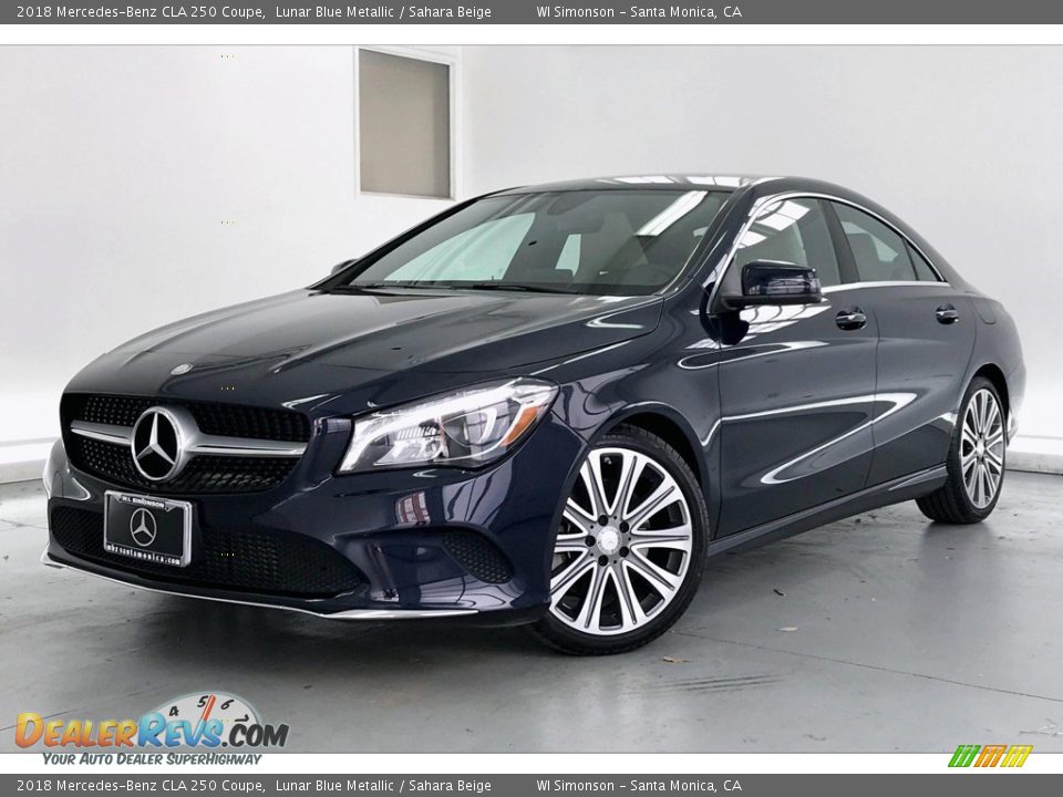 2018 Mercedes-Benz CLA 250 Coupe Lunar Blue Metallic / Sahara Beige Photo #12