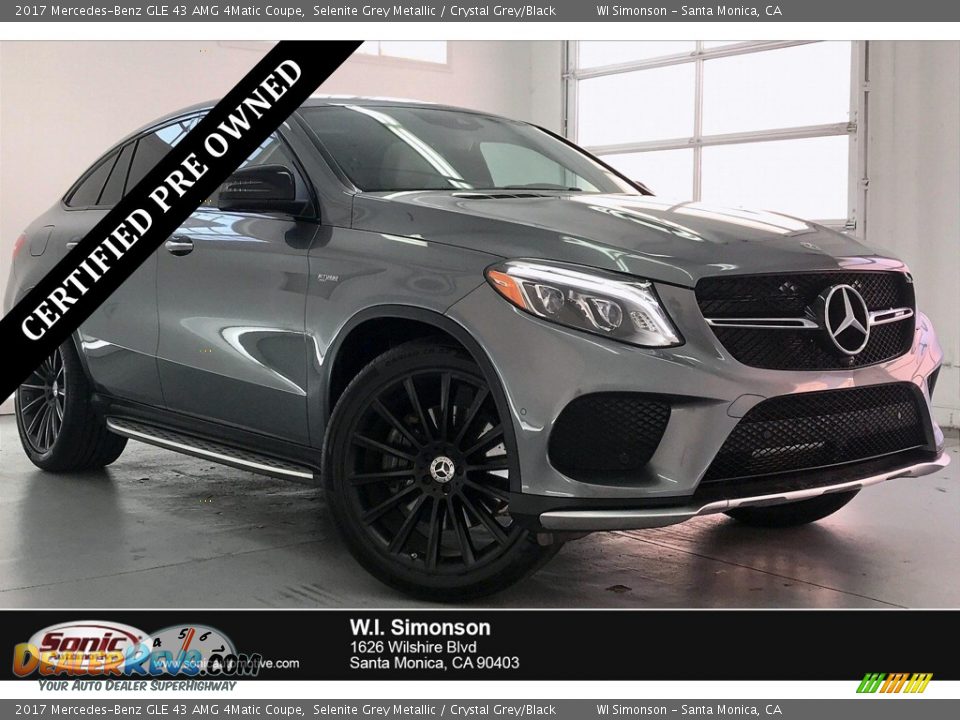 2017 Mercedes-Benz GLE 43 AMG 4Matic Coupe Selenite Grey Metallic / Crystal Grey/Black Photo #1